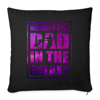 Number One Dad in the Galaxy - Sofa pillowcase 17,3'' x 17,3'' (45 x 45 cm) - black - Front