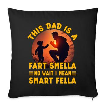 Ce papa sent le pet, non, attendez, je veux dire intelligent - Housse de coussin décorative 45 x 45 cm - noir - Devant