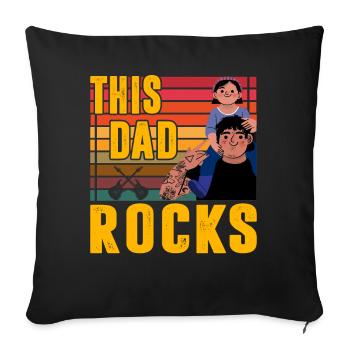 This Dad rocks - Sofa pillowcase 17,3'' x 17,3'' (45 x 45 cm) - black - Front