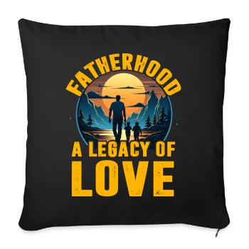 La paternité, un héritage d’amour - Housse de coussin décorative 45 x 45 cm - noir - Devant