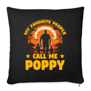 My favorite People call me Poppy - Sofa pillowcase 17,3'' x 17,3'' (45 x 45 cm) - black - Front