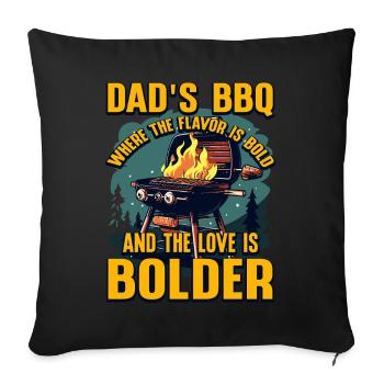 Le barbecue de papa où la saveur est audacieuse et l’amour est - Housse de coussin décorative 45 x 45 cm - noir - Devant