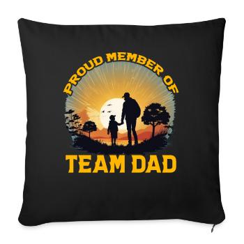 Fier membre de l’équipe papa - Housse de coussin décorative 45 x 45 cm - noir - Devant