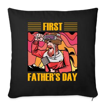 Première fête des pères - Housse de coussin décorative 45 x 45 cm - noir - Devant