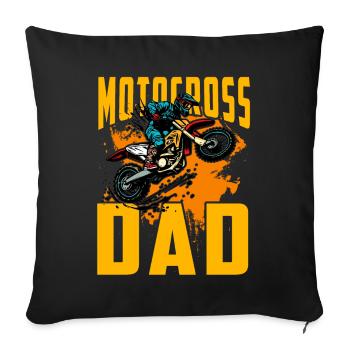 Motocross Dad - Sofa pillowcase 17,3'' x 17,3'' (45 x 45 cm) - black - Front