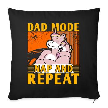 Mode papa : Sieste et répétition - Housse de coussin décorative 45 x 45 cm - noir - Devant