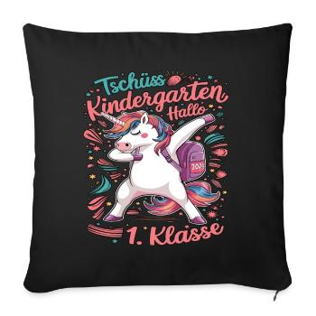 Au revoir Maternelle Bonjour 1ère Classe 2024 - Housse de coussin décorative 45 x 45 cm - noir - Devant