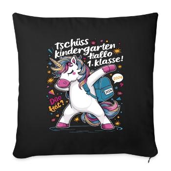 Au revoir Maternelle Bonjour 1ère Classe 2024 - Housse de coussin décorative 45 x 45 cm - noir - Devant