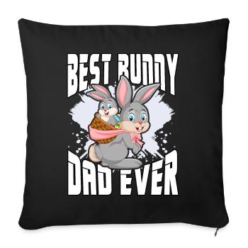Meilleur père lapin de tous les temps - Housse de coussin décorative 45 x 45 cm - noir - Devant