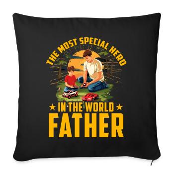 Der speziellste Held der Welt: Vater - Sofakissenbezug 45 x 45 cm - Schwarz - Vorne