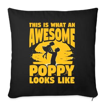 This is what an awesome Poppy looks like - Sofa pillowcase 17,3'' x 17,3'' (45 x 45 cm) - black - Front