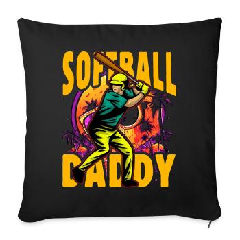 Papa de softball - Housse de coussin décorative 45 x 45 cm - noir - Devant