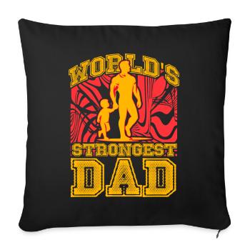 Le père le plus fort du monde - Housse de coussin décorative 45 x 45 cm - noir - Devant