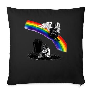 Daughter Dad Mourning Angel - Sofa pillowcase 17,3'' x 17,3'' (45 x 45 cm) - black - Front