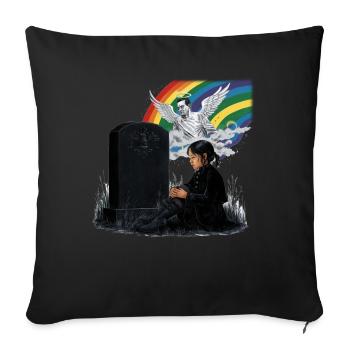 Daughter Dad Mourning Angel - Sofa pillowcase 17,3'' x 17,3'' (45 x 45 cm) - black - Front