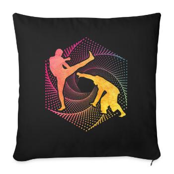 Capoeira - Housse de coussin décorative 45 x 45 cm - noir - Devant