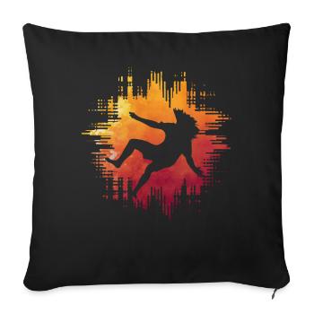 Capoeira - Sofa pillowcase 17,3'' x 17,3'' (45 x 45 cm) - black - Front