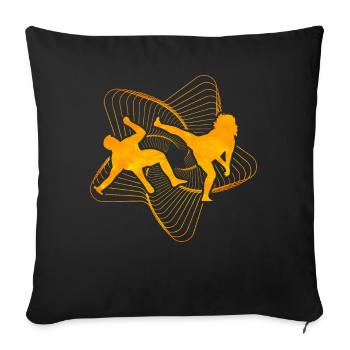 Capoeira - Sofa pillowcase 17,3'' x 17,3'' (45 x 45 cm) - black - Front
