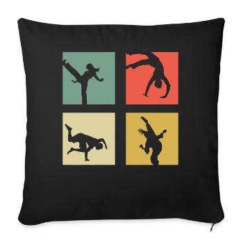 Capoeira - Housse de coussin décorative 45 x 45 cm - noir - Devant