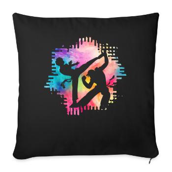 Capoeira - Housse de coussin décorative 45 x 45 cm - noir - Devant