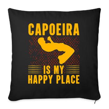 La capoeira est mon endroit préféré - Housse de coussin décorative 45 x 45 cm - noir - Devant
