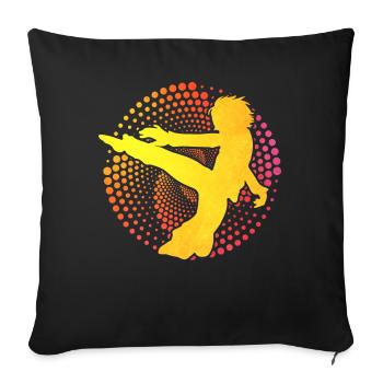 Capoeira - Housse de coussin décorative 45 x 45 cm - noir - Devant