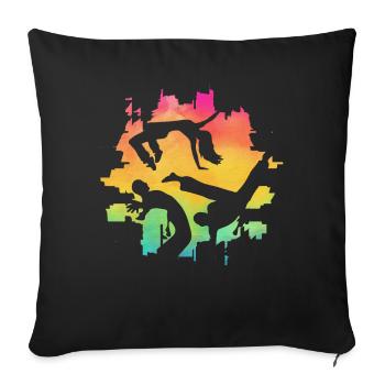 Capoeira - Housse de coussin décorative 45 x 45 cm - noir - Devant