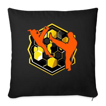 Capoeira - Sofa pillowcase 17,3'' x 17,3'' (45 x 45 cm) - black - Front