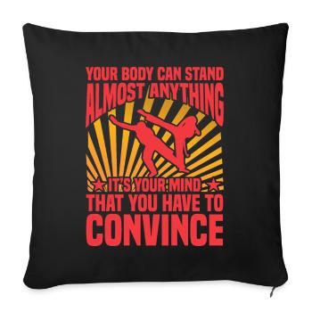 Capoeira - Housse de coussin décorative 45 x 45 cm - noir - Devant