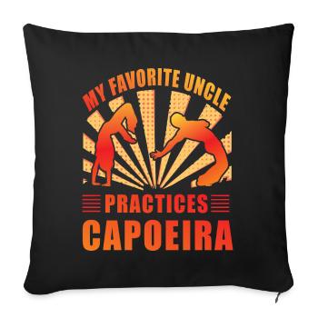 Mon oncle préféré pratique la Capoeira - Housse de coussin décorative 45 x 45 cm - noir - Devant