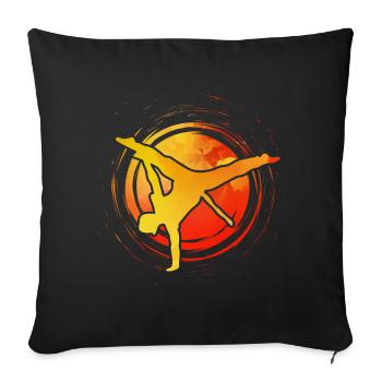 Capoeira - Housse de coussin décorative 45 x 45 cm - noir - Devant