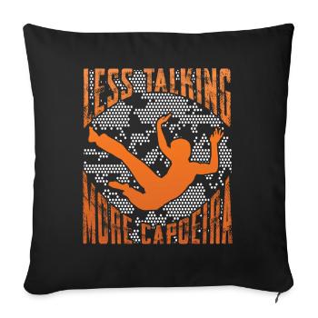 Moins de paroles, plus de Capoeira - Housse de coussin décorative 45 x 45 cm - noir - Devant