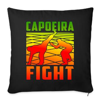 Capoeira Fight - Sofa pillowcase 17,3'' x 17,3'' (45 x 45 cm) - black - Front