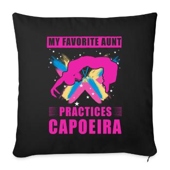 My favorite aunt practices capoeira - Sofa pillowcase 17,3'' x 17,3'' (45 x 45 cm) - black - Front