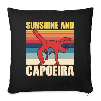 Sunshine and Capoeira - Sofa pillowcase 17,3'' x 17,3'' (45 x 45 cm) - black - Front