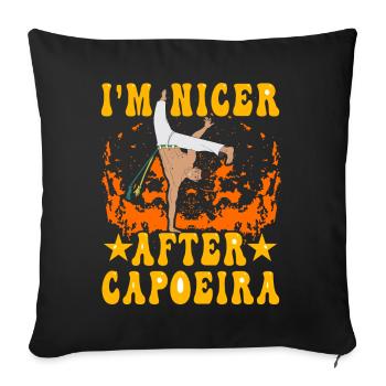 Je suis plus sympa après la Capoeira - Housse de coussin décorative 45 x 45 cm - noir - Devant