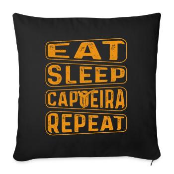 Essen Schlaf Capoeira Wiederholen - Sofakissenbezug 45 x 45 cm - Schwarz - Vorne