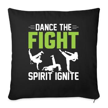 Dansez l’ combatif - Housse de coussin décorative 45 x 45 cm - noir - Devant
