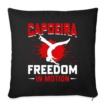 Capoeira freedom in motion - Sofa pillowcase 17,3'' x 17,3'' (45 x 45 cm) - black - Front