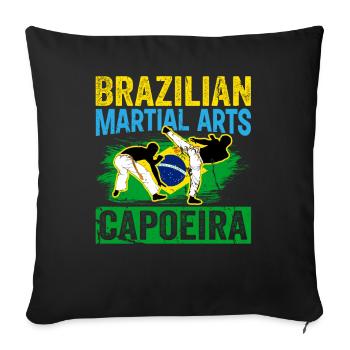 Brazilian Martial Arts Capoeira - Sofa pillowcase 17,3'' x 17,3'' (45 x 45 cm) - black - Front