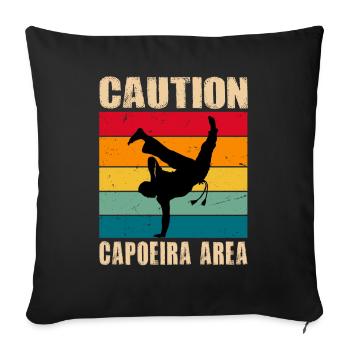 Attention Zone de Capoeira - Housse de coussin décorative 45 x 45 cm - noir - Devant