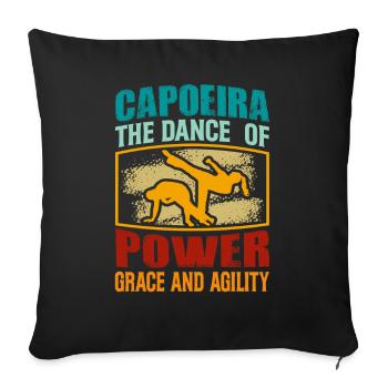 Capoeira, la danse de la puissance, de la grâce et de l’agilité - Housse de coussin décorative 45 x 45 cm - noir - Devant