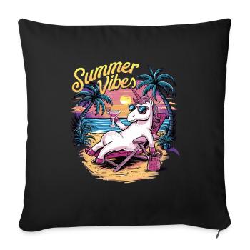 Summer vibes Unicorn - Sofa pillowcase 17,3'' x 17,3'' (45 x 45 cm) - black - Front
