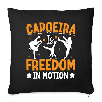 Capoeira is freedom in motion - Sofa pillowcase 17,3'' x 17,3'' (45 x 45 cm) - black - Front