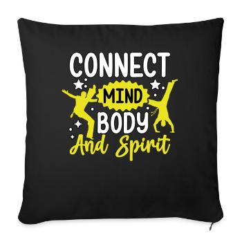 Connecter l’, le corps et l’ - Housse de coussin décorative 45 x 45 cm - noir - Devant