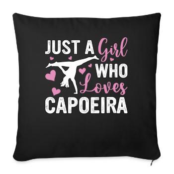 Just a Girl who loves Capoeira - Sofa pillowcase 17,3'' x 17,3'' (45 x 45 cm) - black - Front