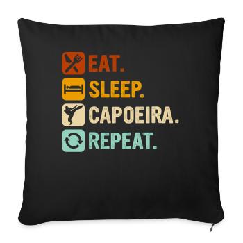 Essen Schlaf Capoeira Wiederholen - Sofakissenbezug 45 x 45 cm - Schwarz - Vorne