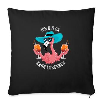 Karneval Festival Fasching Flamingo Kostüm - Sofakissenbezug 45 x 45 cm - Schwarz - Vorne