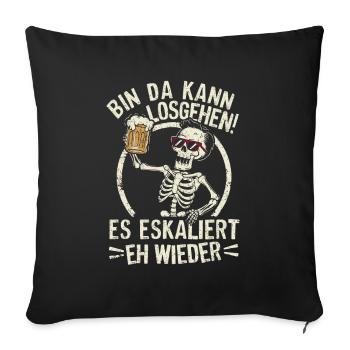 Costume de squelette de carnaval de carnaval - Housse de coussin décorative 45 x 45 cm - noir - Devant