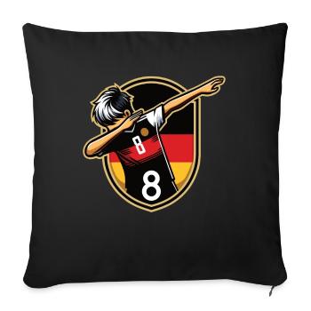 8 Years Boy Soccer Black Red Gold - Sofa pillowcase 17,3'' x 17,3'' (45 x 45 cm) - black - Front